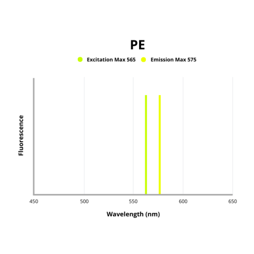 Fluorescence emission spectra of PE.