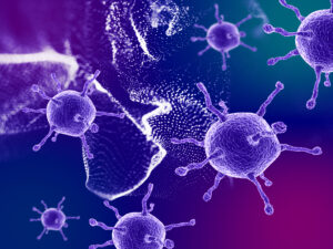 purple virus cells