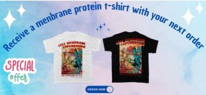 Recevez un T-shirt de protéine membranaire avec votre prochaine commande !